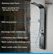 Stainless Steel Shower Panel Full Set, Dual Flow Overhead Waterfall Shower, Hand Shower, Wall Mount Shower Panel For Bathrooms