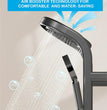 Fossa Shower Panel - Vortex with Hydropowered LED Light + Digital Display & 3 Water Functions (Gun Metal Grey)