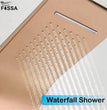 Stainless Steel Shower Panel Full Set, Dual Flow Overhead Waterfall Shower, Hand Shower, Wall Mount Shower Panel For Bathrooms (Rose Gold)