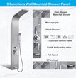 Stainless Steel Shower Panel Full Set, Dual Flow Overhead Waterfall Shower, Hand Shower, Wall Mount Shower Panel For Bathrooms (Silver)