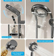 Fossa Shower Panel - Vortex with Hydropowered LED Light + Digital Display & 3 Water Functions (Gun Metal Grey)