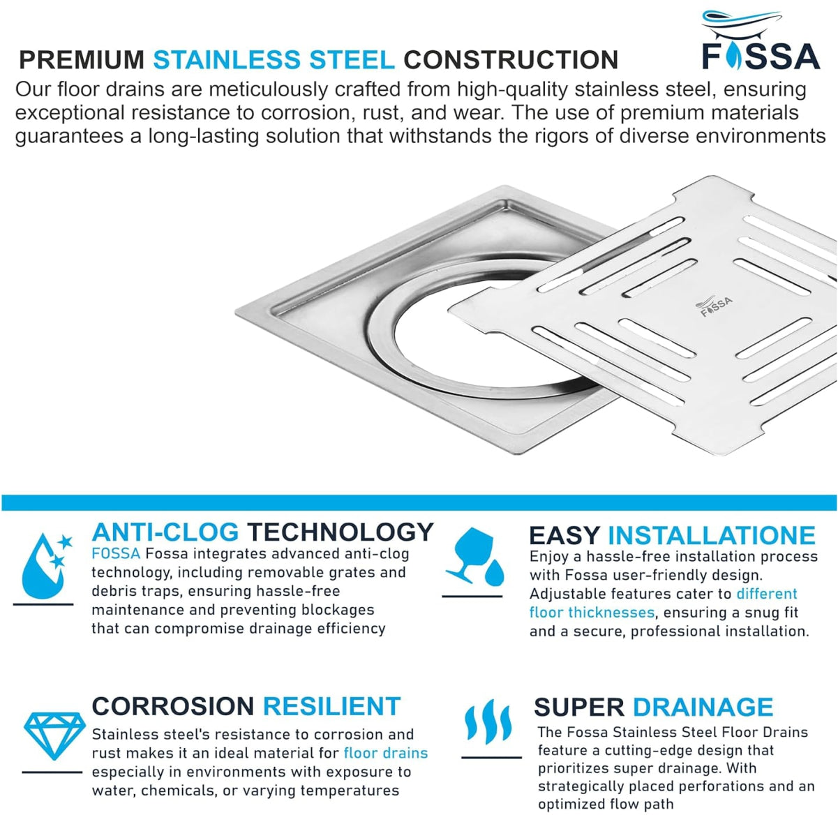 square floor drain speciality