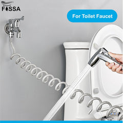 Fossa Spring Flexible Shower Hose, 1 Meter Plastic Telescopic Shower Hose for Water Plumbing Toilet Bathroom Spiral Flexible Shower (Grey)